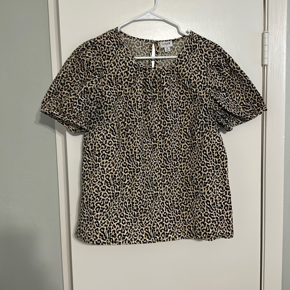J. Crew Factory leopard blouse, size medium